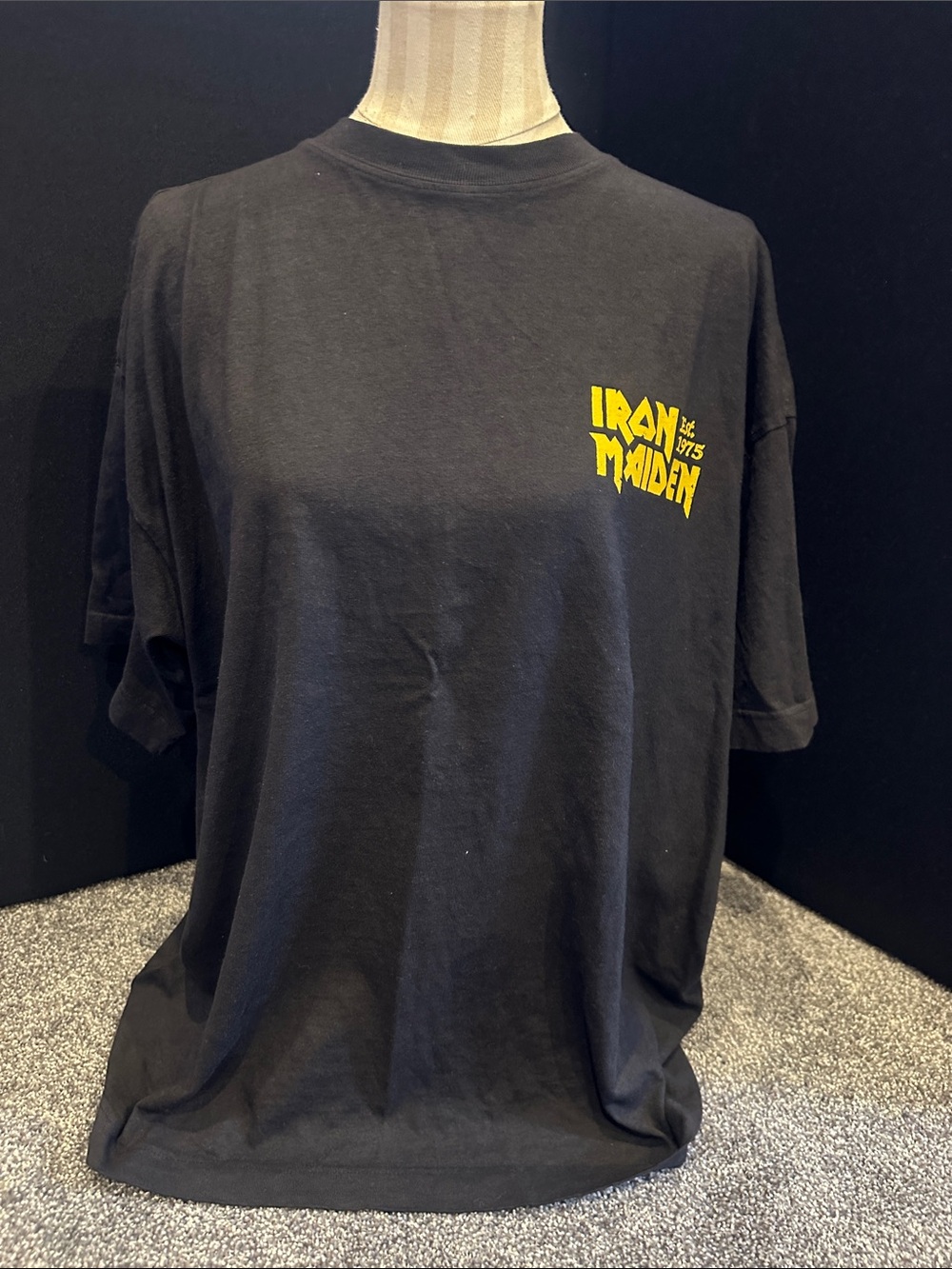 H&M Black Tee with Yellow Chest Logo